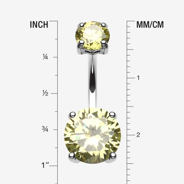 Detail View 1 of Brilliant Gem Sparkle Belly Ring-Light Green